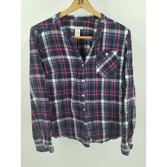 Hasting & Smith Flannel Plaid Shirt Womens 3X Long Sleeve Button Up - Picture 2 of 6
